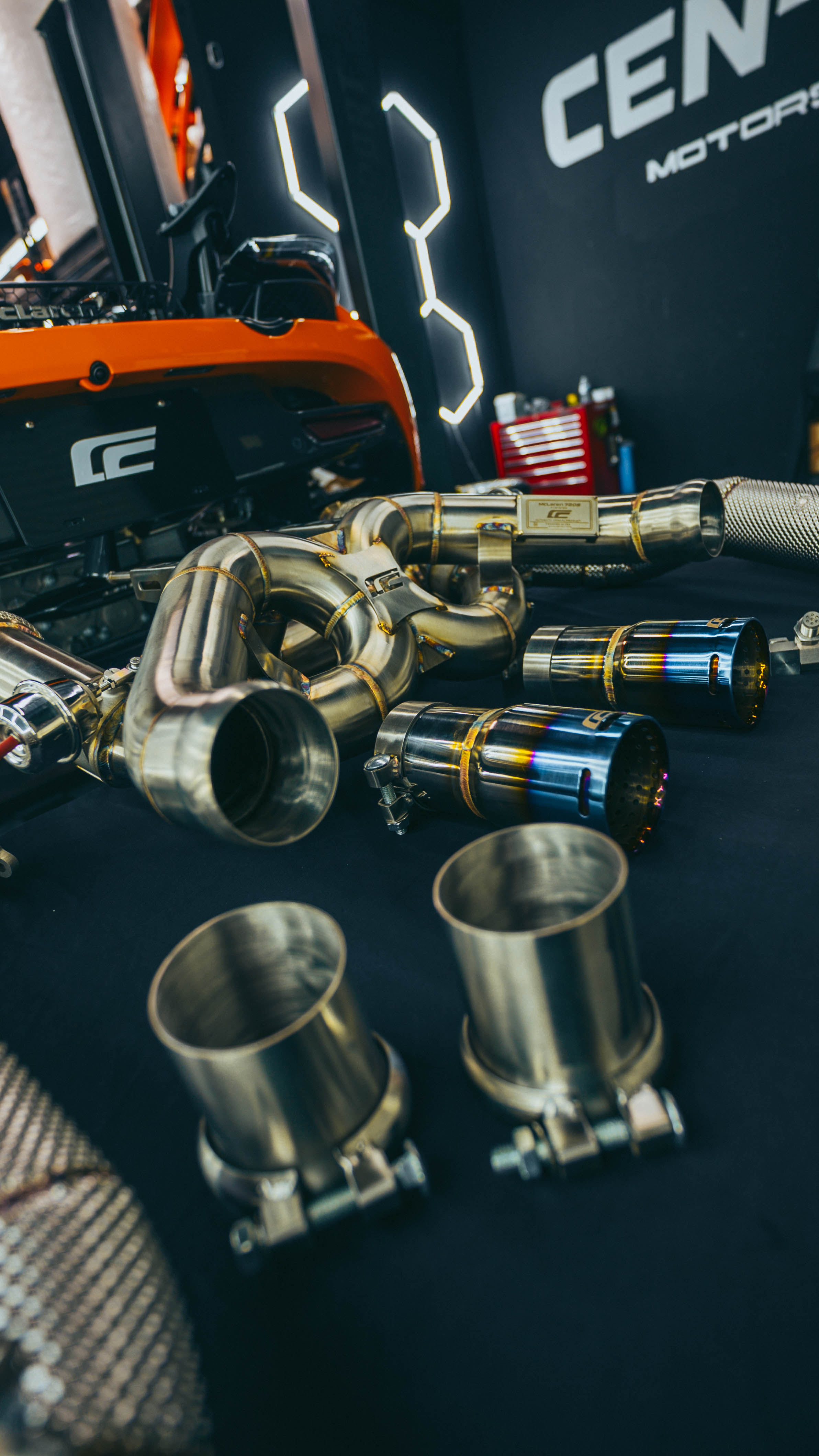 McLaren 720S exhaust titanium tip collar with precision weld bead