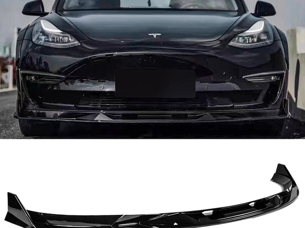 Tesla Model 3 - G Style Gloss Black Front Lip