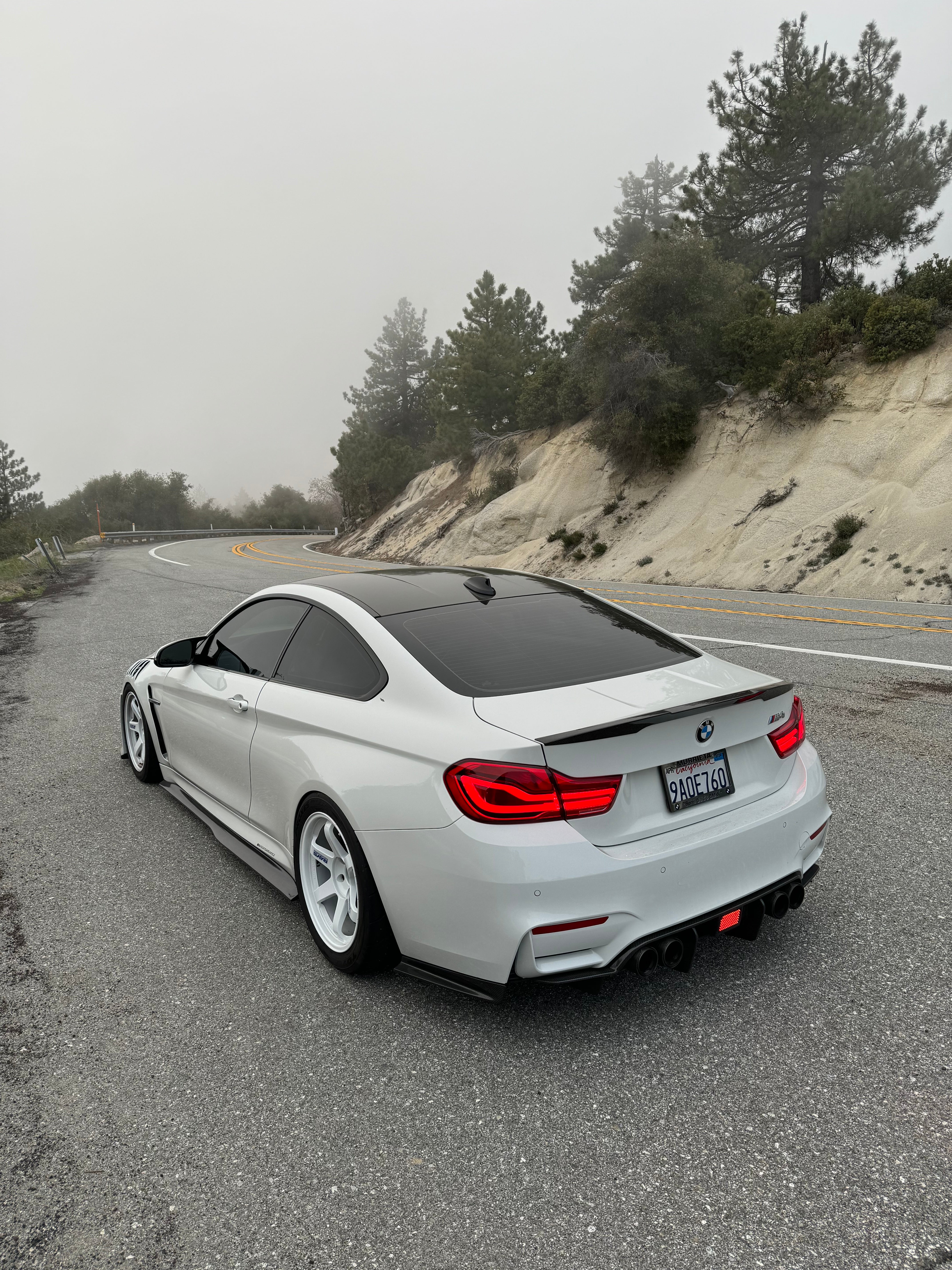 4-Piece Carbon Fiber Rear Diffuser with LED Brake Light for BMW F80 M3 / F82 F83 M4