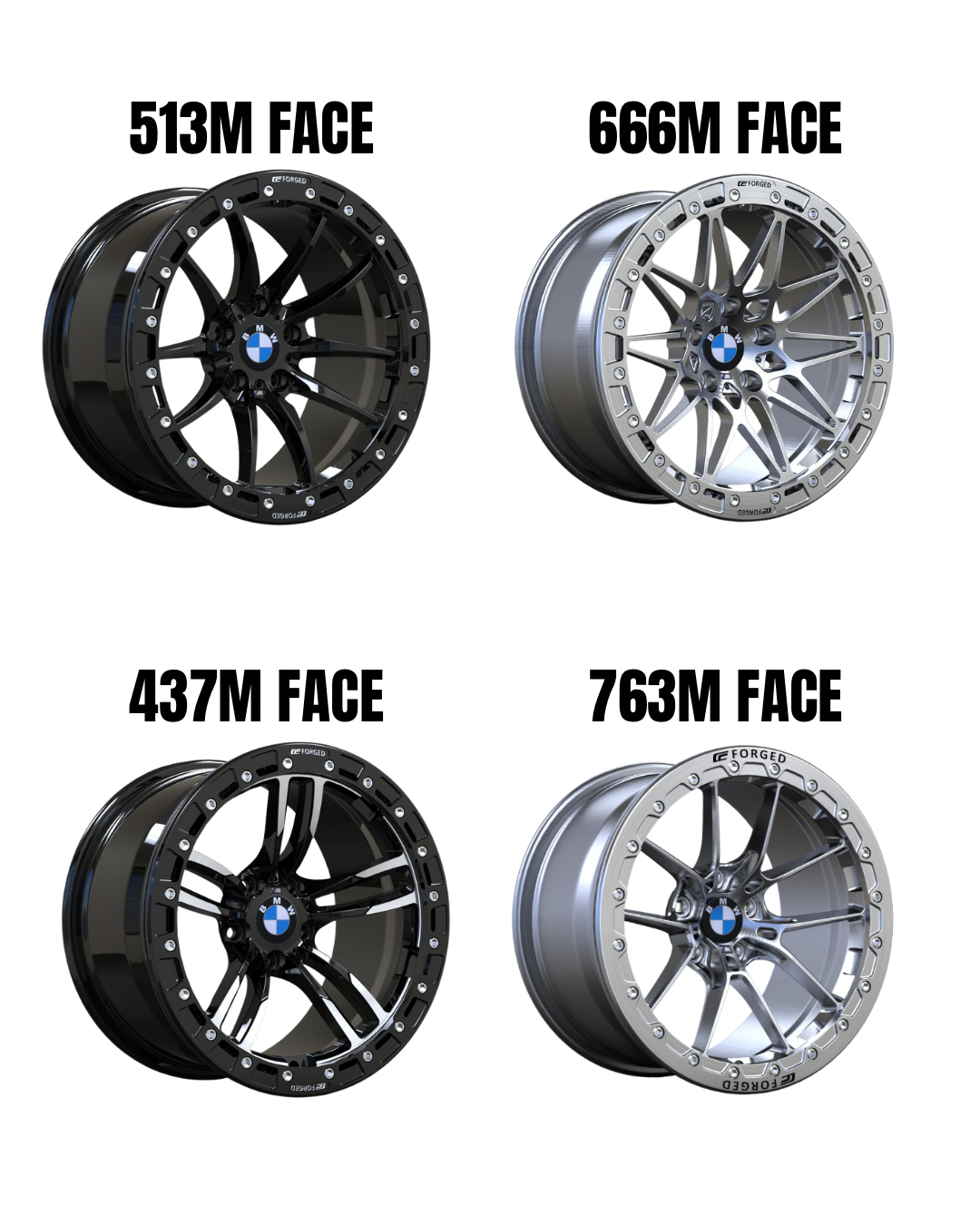 F8X M3/M4 CC FORGED OEM+ BEADLOCK WHEELS - DRAG PACK - F80/F82/F83