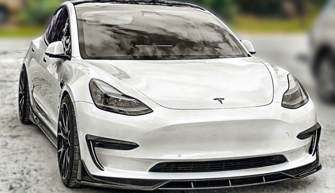 Tesla Model 3 - Performance Style 4PC Gloss Black Front Lip