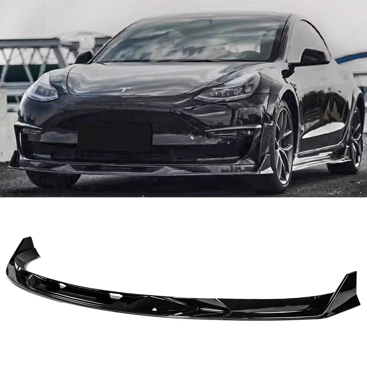 Tesla Model 3 - G Style Gloss Black Front Lip