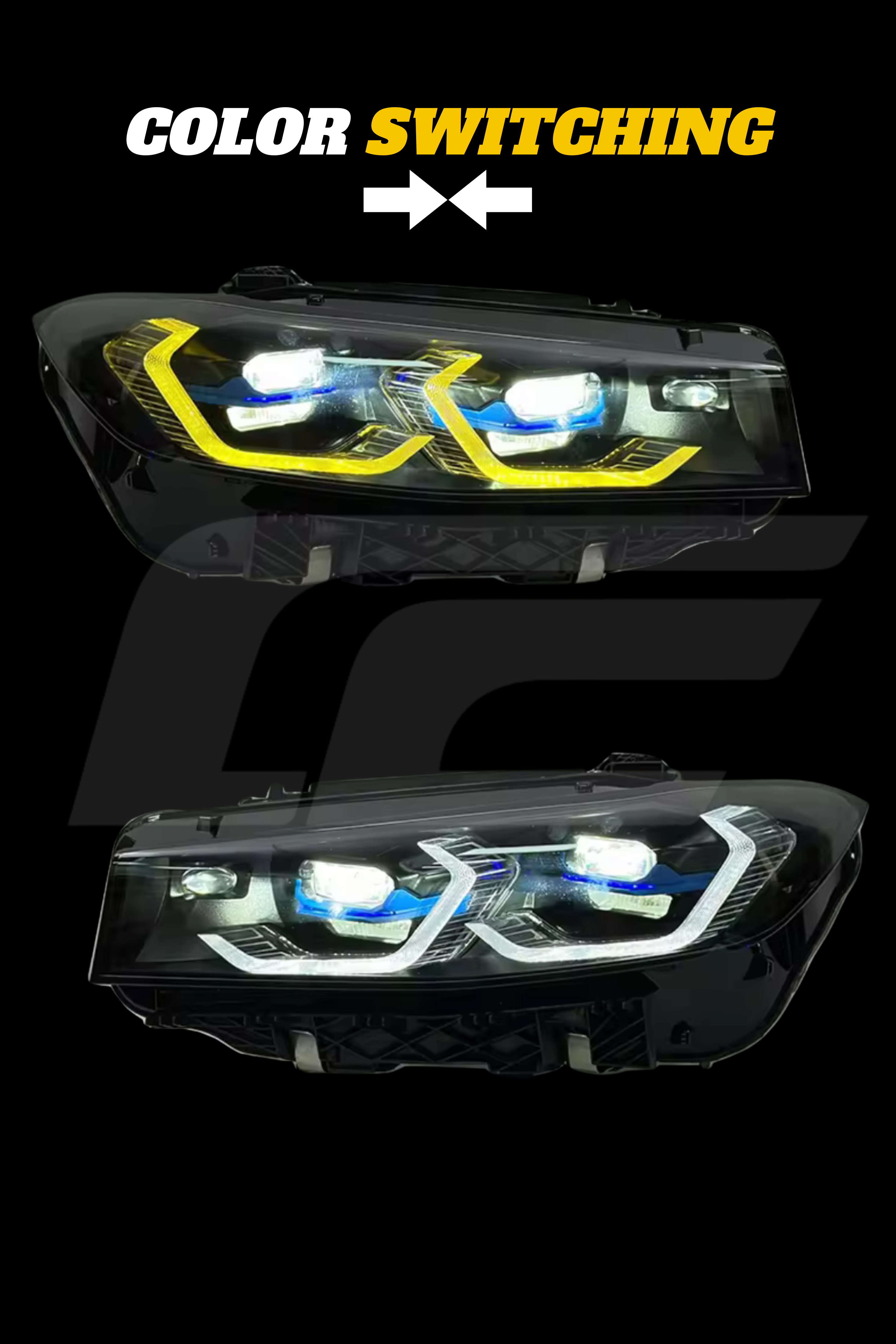 G20 3 Series LCI Laser Style LED Headlights - Dual Color Switching (White/Yellow)