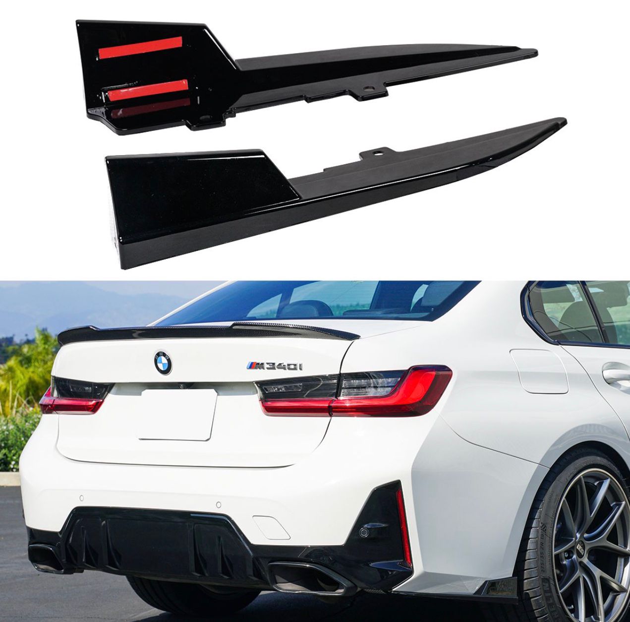 G20 3 Series Carbon Fiber MP Rear Bumper Splitters