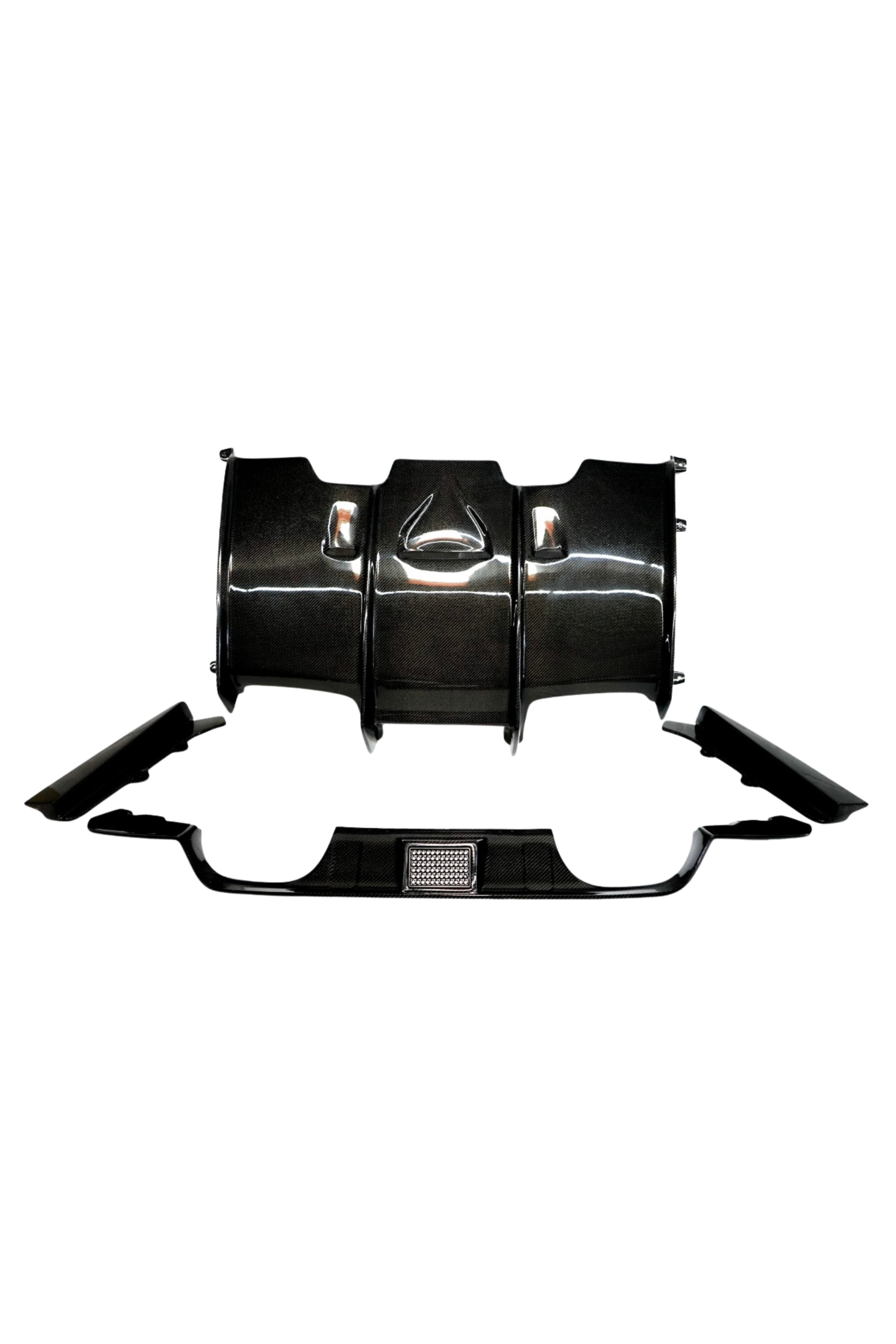 4-Piece Carbon Fiber Rear Diffuser with LED Brake Light for BMW F80 M3 / F82