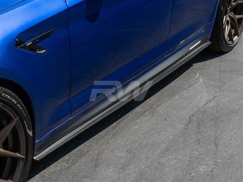 BMW G30 F90 RWS Carbon Fiber Side Skirt Extensions