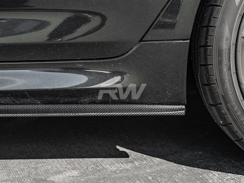 BMW G30 F90 RWS Carbon Fiber Side Skirt Extensions