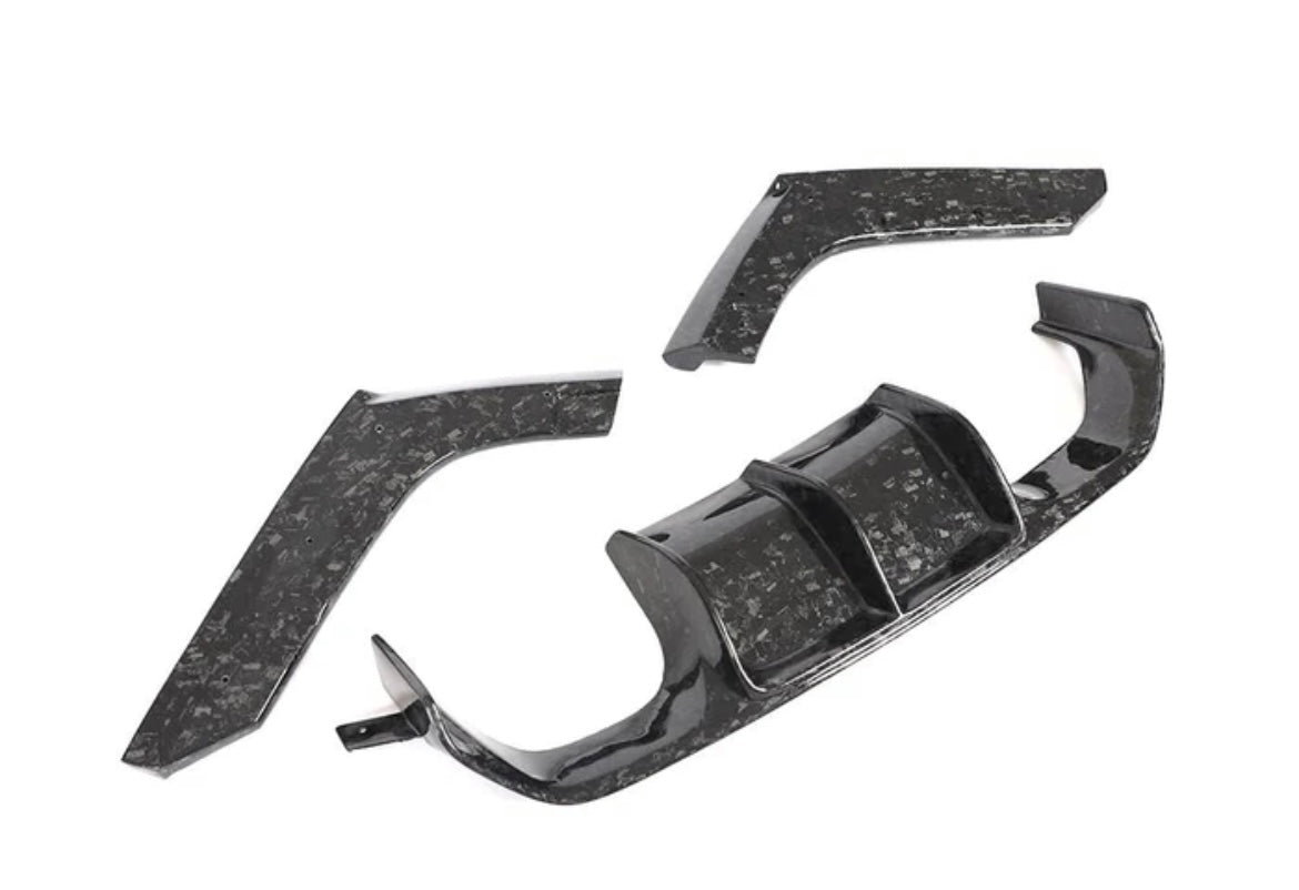 F8X Forged Carbon Fiber 3PC V Style Diffuser