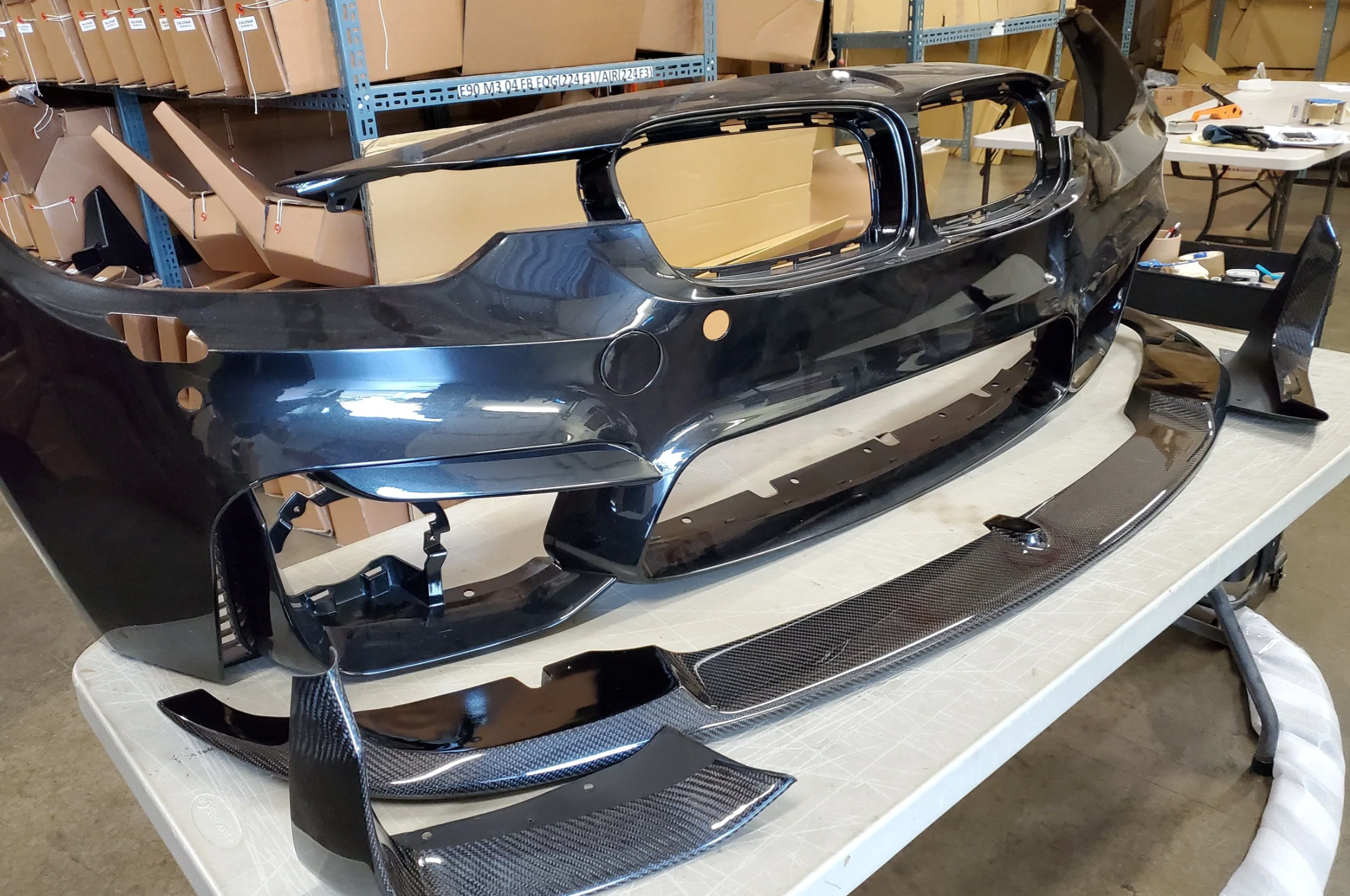 E92 F30 M3 3 PIECE CARBON FIBER LIP AND SPLITTERS