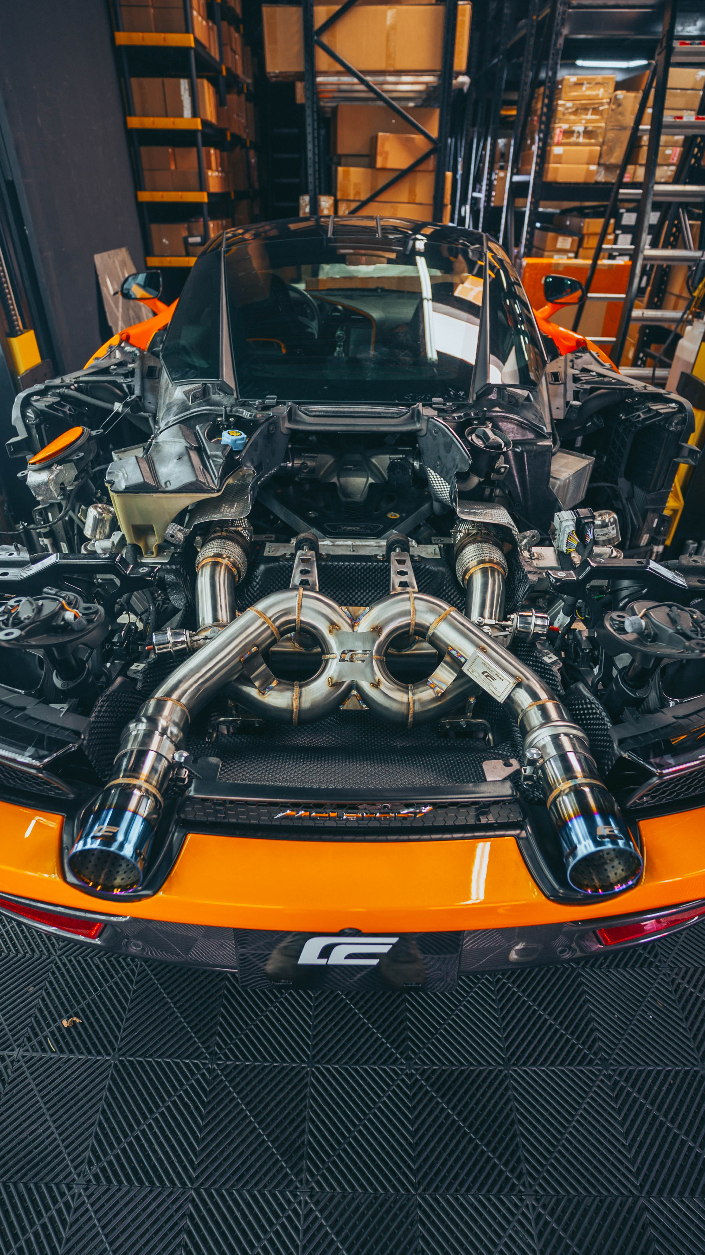 McLaren 720S exhaust titanium tips with mirror-polished collar section