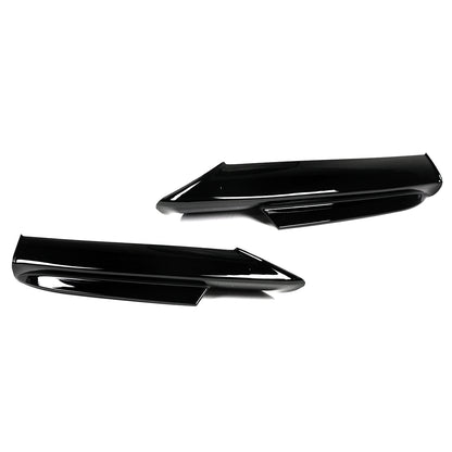 E90/E91 3 Series Gloss Black Front Bumper Splitters (M Sport)