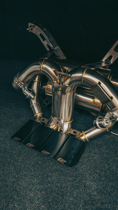 CenCal Motorsport Aventador SV Exhaust - TIG weld detail with rainbow heat coloration