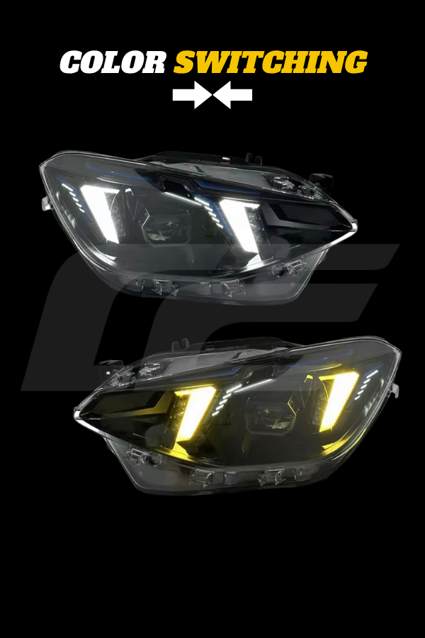 F20 1 Series Snake Eye Headlights - Color Switching White/Yellow