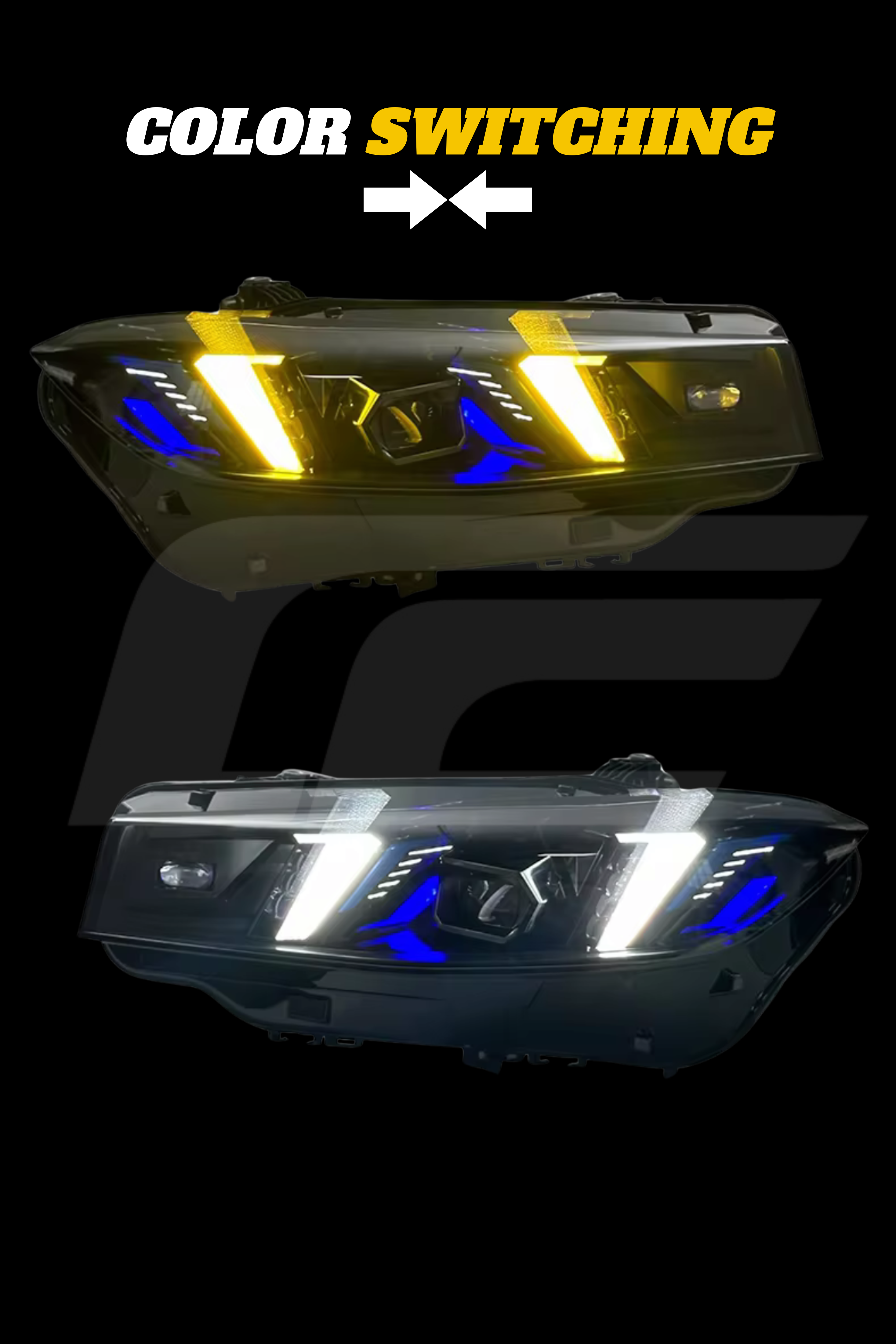 G20 3 Series LCI Snake Eye LED Headlights - Dual Color Switching (White/Yellow)