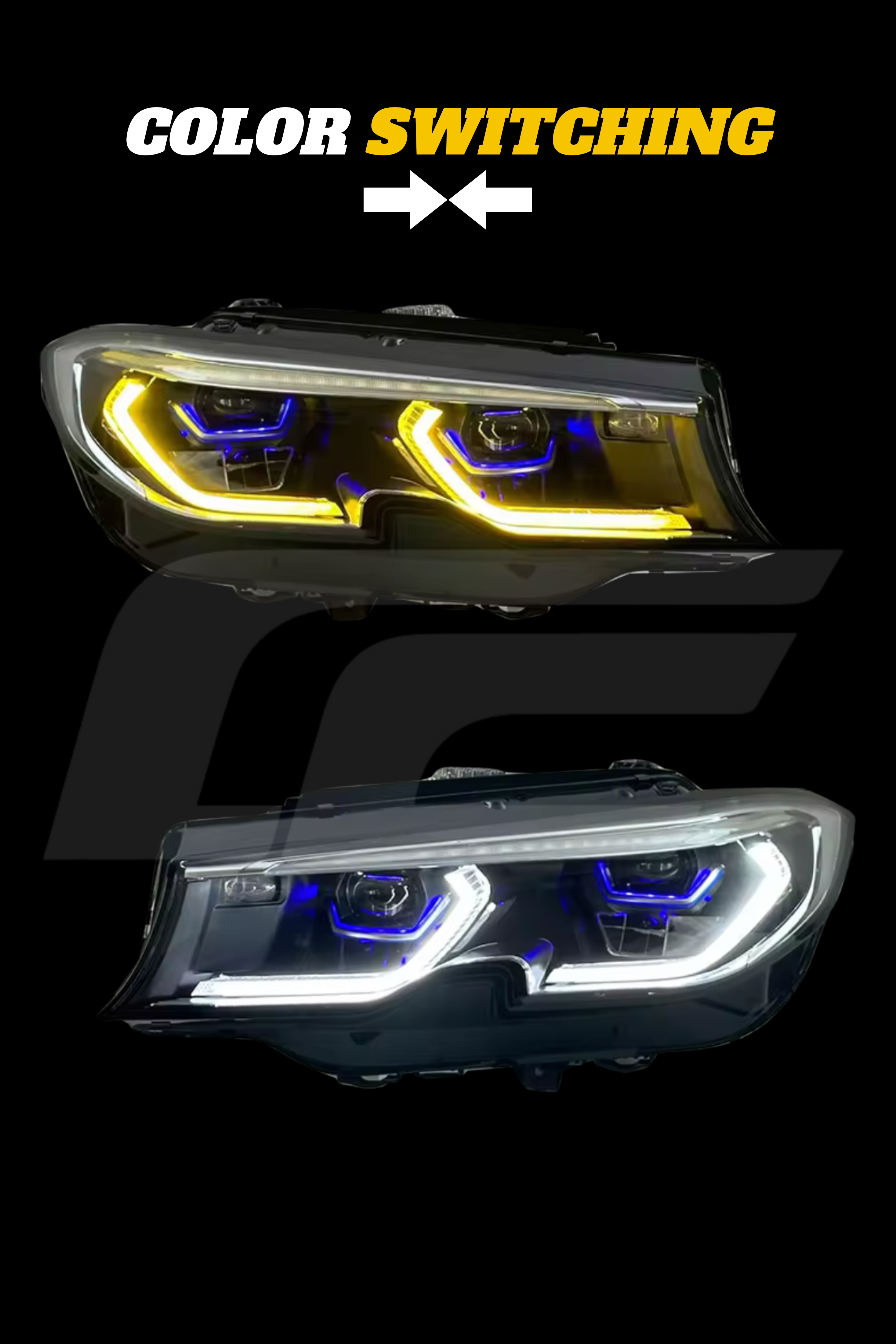 G20 3 Series Pre LCI Laser Style LED Headlights - Dual Color Switching (White/Yellow)