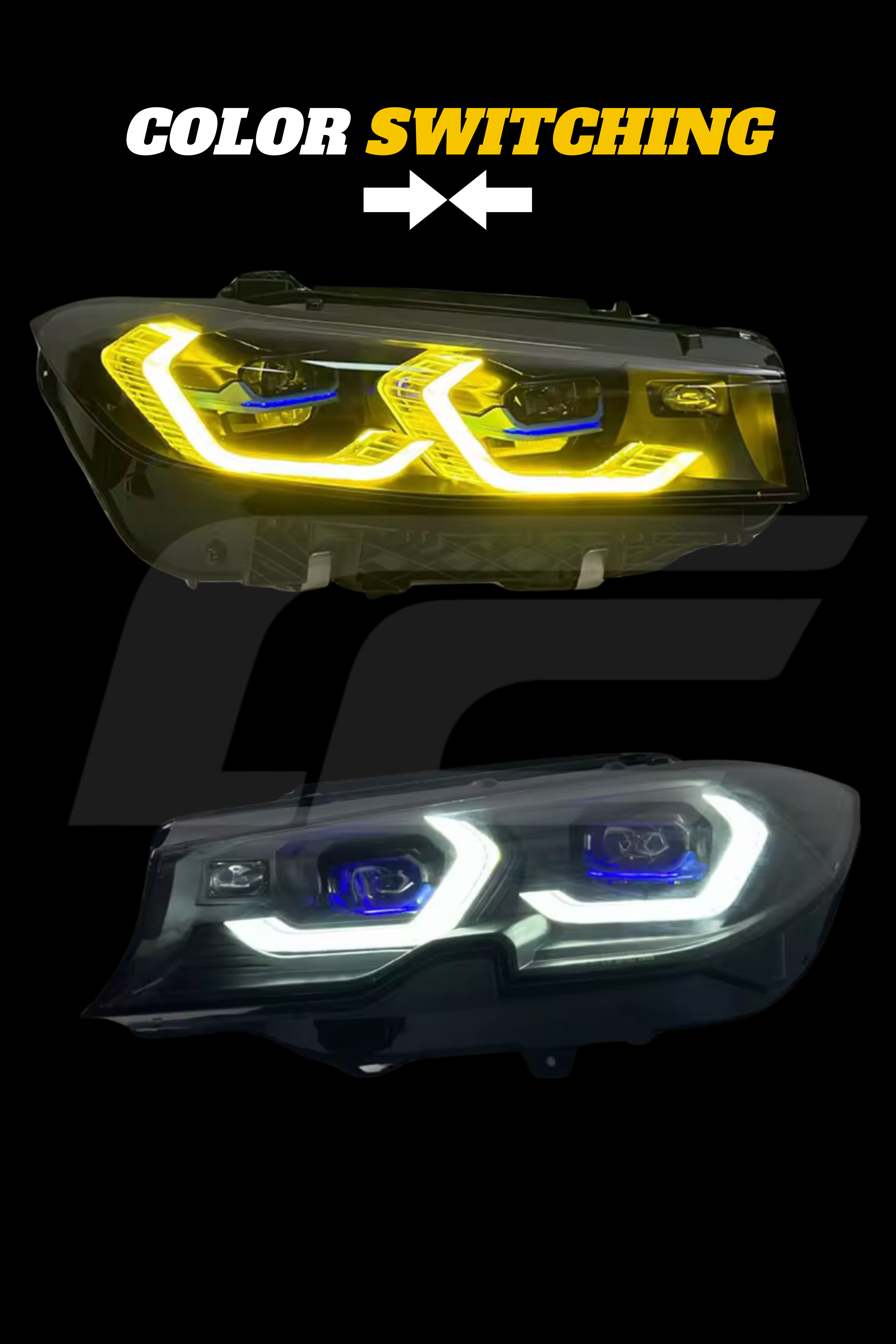 G20 3 Series Pre LCI Laser V2 G8X Style LED Headlights - Dual Color Switching (White/Yellow)