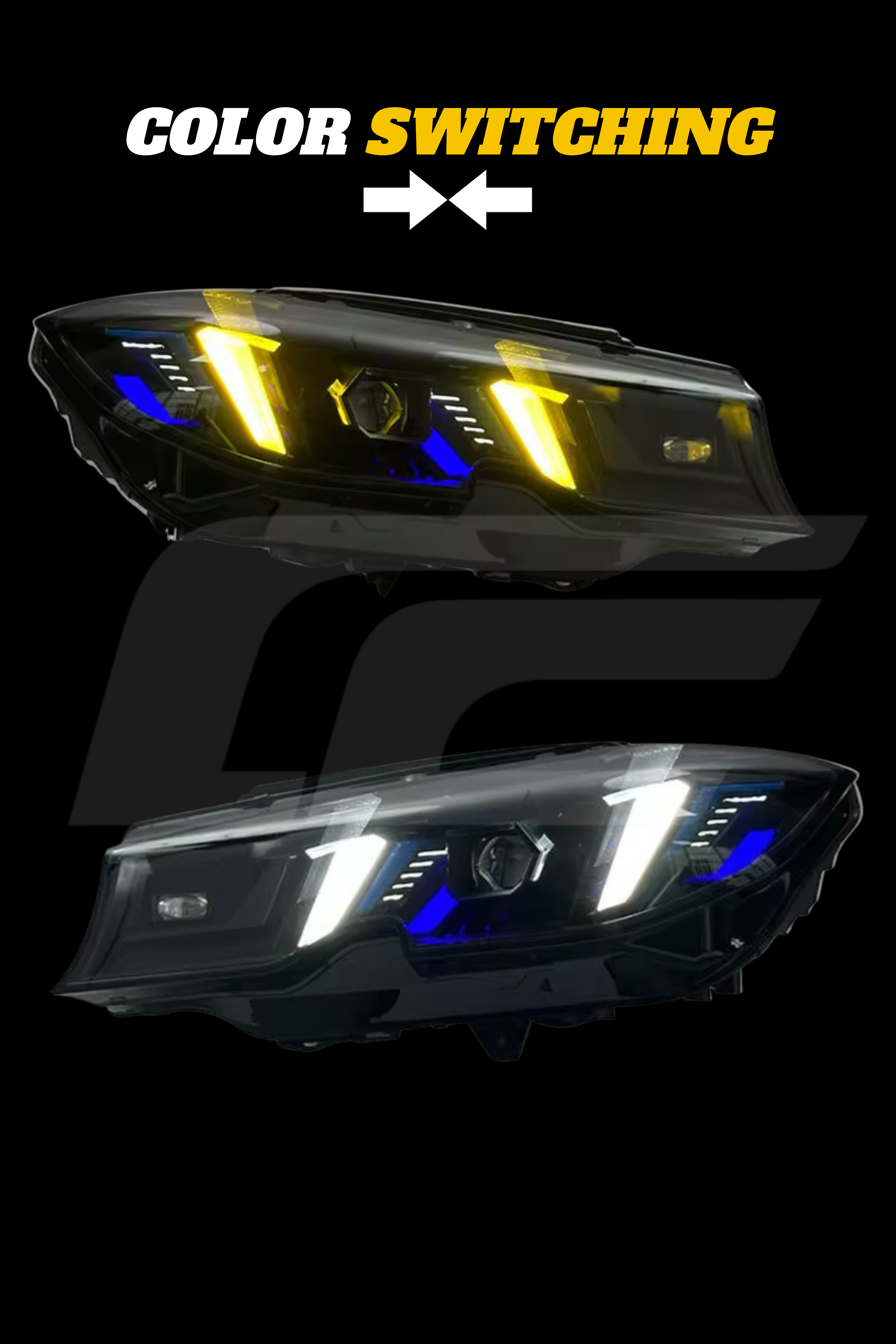 G20 3 Series Pre LCI Snake Eye LED Headlights - Dual Color Switching (White/Yellow)