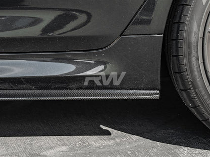 BMW G30 F90 RWS Carbon Fiber Side Skirt Extensions