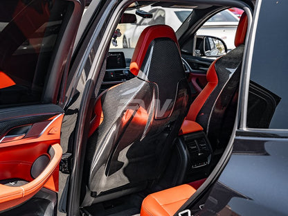 BMW F97 X3M & F98 X4M Carbon Fiber Seat Backs | Dry Carbon 4-Piece Kit