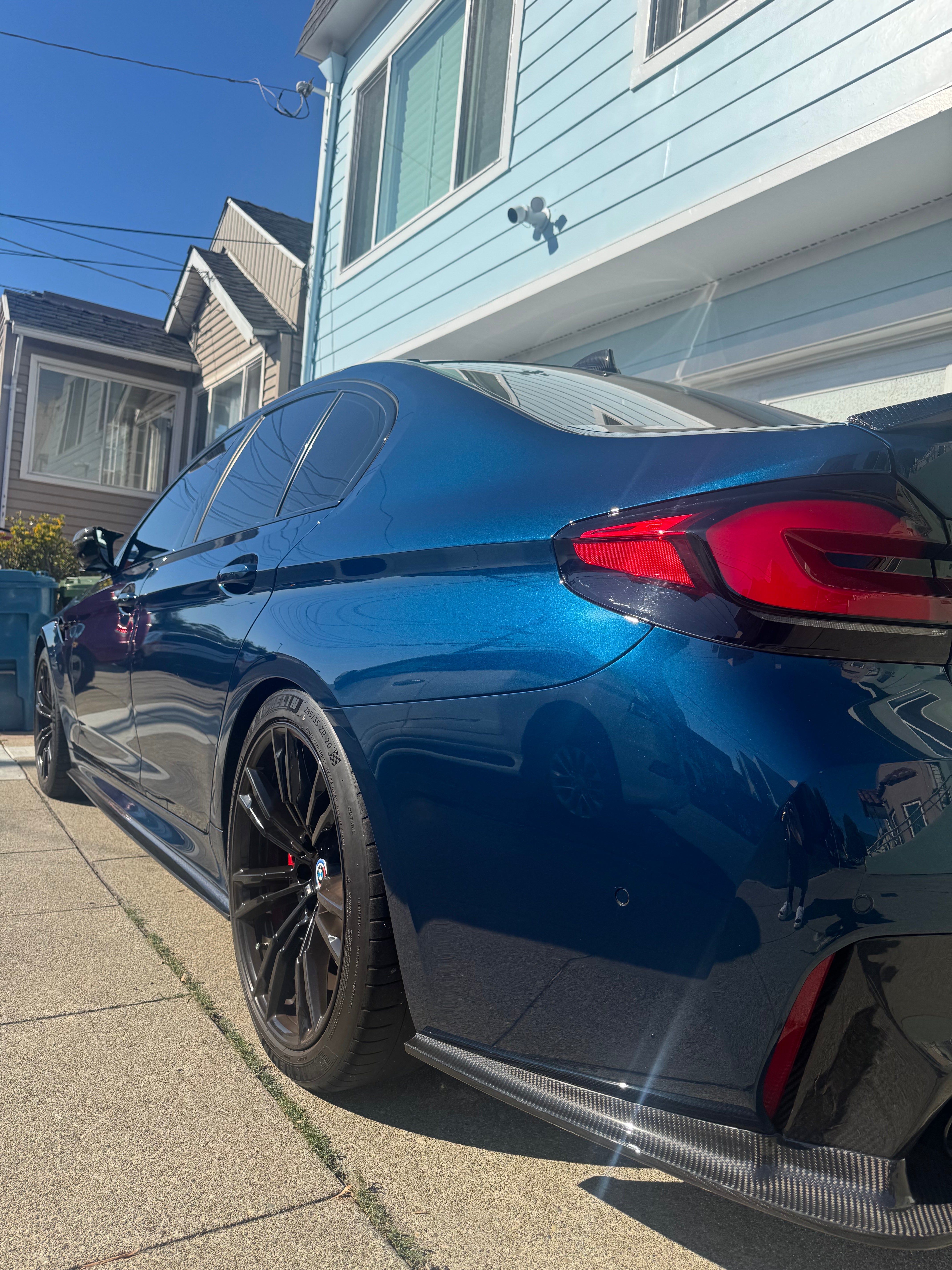 BMW G30 F90 RWS Carbon Fiber Side Skirt Extensions