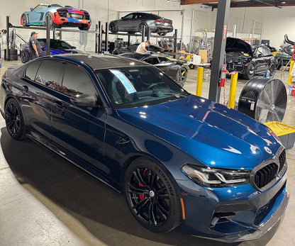 BMW G30 F90 RWS Carbon Fiber Side Skirt Extensions