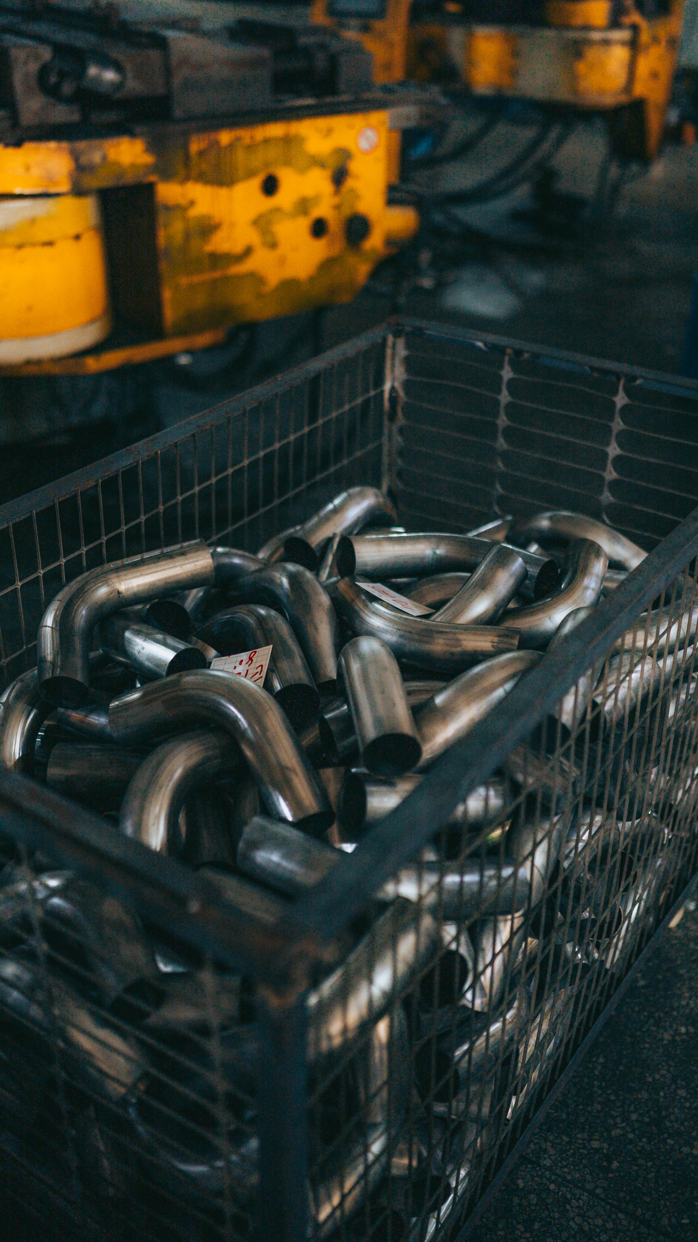 Bent stainless exhaust pipes